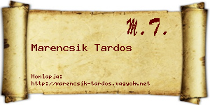 Marencsik Tardos névjegykártya